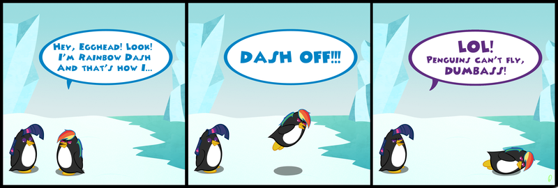 Rainbow Dash the penguin