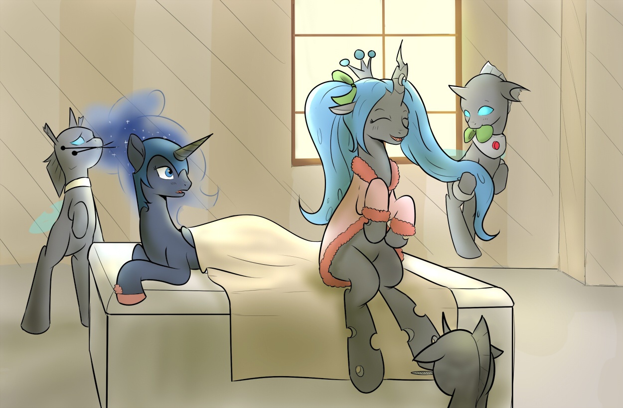 [Official!] Project Horizons Comment Crew Chat thread. - Page 29 133849__safe_queen+chrysalis_nightmare+moon_bed_changeling_cutealis_spa_artist-colon-jalm