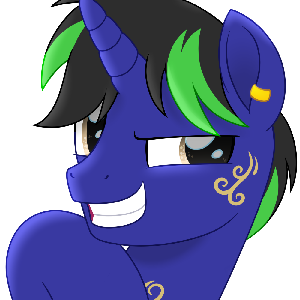 526716 - safe, artist:batchesofponies, oc, oc only, pony, unicorn, broken  horn, donut steel, edgy, emo, familiar, floppy ears, frown, glare, joke oc,  looking at you, open mouth, poe's law, prone, razor blade