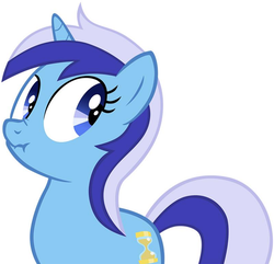 Size: 789x760 | Tagged: dead source, safe, artist:shelmo69, minuette, pony, unicorn, g4, female, liar, liar face, liarpony, looking back, mare, reaction image, scrunchy face, show accurate, simple background, solo, white background