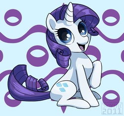 Size: 947x885 | Tagged: safe, artist:skdaffle, rarity, pony, unicorn, g4, beautiful, cute, female, happy, looking at something, mare, open mouth, open smile, photoshop elements, raised hoof, raribetes, sitting, smiling, solo