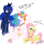 Size: 800x900 | Tagged: safe, artist:otterlore, fluttershy, princess celestia, princess luna, alicorn, pegasus, pony, unicorn, g4, colored pupils, cute, cutelestia, dialogue, english, female, folded wings, henna, high, hippie, hippieshy, hoof shoes, horn, lunabetes, mare, missing wing, partially open wings, peace sign, question mark, rainbow, royal sisters, shyabetes, siblings, sidemouth, simple background, sisters, sitting, standing, transparent background, trio, trio female, unicorn luna, wat, wings