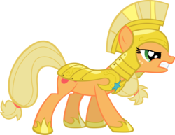 Size: 5193x4000 | Tagged: safe, artist:spaceponies, applejack, earth pony, pony, g4, absurd resolution, female, hoof shoes, mare, royal guard applejack, royal guard armor, show accurate, simple background, solo, transparent background, vector, war face