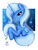 Size: 910x1200 | Tagged: safe, artist:joakaha, trixie, pony, unicorn, g4, abstract background, blushing, female, hug, looking at you, mare, photoshop, smiling, solo, stars, tail hug