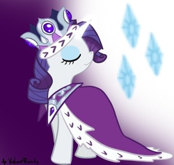 Size: 500x475 | Tagged: dead source, safe, artist:valiantrarity, princess platinum, rarity, pony, unicorn, g4, hearth's warming eve (episode), clothes, costume, crown, eyes closed, female, mare, paint tool sai, royalty, smiling, solo