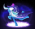 Size: 1408x1191 | Tagged: safe, artist:myhysteria, trixie, pony, unicorn, g4, cape, clothes, female, glowing eyes, glowing horn, hat, horn, magic, mare, sky, solo, stars, trixie's cape, trixie's hat