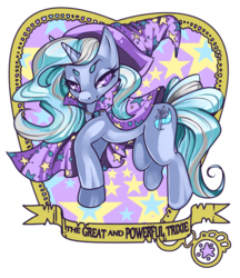 Size: 600x694 | Tagged: safe, artist:raspbearyart, trixie, pony, unicorn, g4, abstract background, clothes, female, hat, mare, old banner, simple background, solo, thick eyebrows, transparent background, trixie's hat