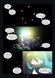 Size: 1240x1754 | Tagged: safe, artist:equestria-prevails, princess celestia, princess luna, alicorn, pony, comic:new royal guard, g4, comic, dark, duo, duo female, elements of harmony, female, glowing horn, horn, mare, photoshop, royal sisters