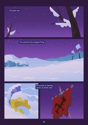 Size: 1240x1754 | Tagged: safe, artist:equestria-prevails, comic:new royal guard, g4, comic, no pony, offscreen character, photoshop, royal guard armor, scenery, snow, war