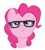 Size: 499x555 | Tagged: safe, artist:blackfeathr, pinkie pie, earth pony, pony, g4, bust, female, glasses, hipster, looking at you, mare, photoshop, portrait, simple background, smiling, solo, transparent background