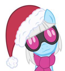 Size: 2761x3000 | Tagged: safe, artist:the smiling pony, photo finish, earth pony, pony, g4, green isn't your color, bust, christmas, christmas ponies, female, glasses, hat, high res, inkscape, looking at you, mare, portrait, santa hat, simple background, smiling, solo, transparent background, vector