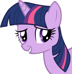 Size: 4392x4500 | Tagged: safe, artist:the smiling pony, twilight sparkle, pony, unicorn, g4, secret of my excess, absurd resolution, bust, female, inkscape, mare, portrait, reaction image, simple background, smiling, solo, transparent background, unicorn twilight, vector