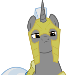Size: 4018x4500 | Tagged: safe, artist:the smiling pony, pony, unicorn, g4, absurd resolution, inkscape, looking at you, male, reaction image, royal guard, royal guard armor, simple background, solo, stallion, transparent background, vector