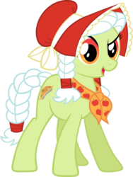Size: 3002x4000 | Tagged: safe, artist:stardustxiii, granny smith, earth pony, pony, family appreciation day, action pose, female, looking at you, mare, simple background, smiling, solo, transparent background, young granny smith