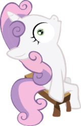 Size: 185x288 | Tagged: safe, artist:ahumeniy, sweetie belle, pony, unicorn, family appreciation day, g4, season 2, .svg available, bored, chair, female, filly, simple background, sitting, solo, svg, transparent background, vector