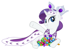 Size: 3039x2060 | Tagged: safe, artist:takua770, princess platinum, rarity, pony, unicorn, hearth's warming eve (episode), crown, diamonds, female, gem, hearth's warming eve, high res, jewelry, looking at you, mare, photoshop, raised hoof, regalia, repdigit milestone, simple background, smiling, solo, transparent background, vector