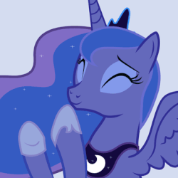 Size: 360x360 | Tagged: safe, artist:mihaaaa, princess luna, alicorn, pony, g4, animated, blue background, bust, clapping, clapping ponies, clopplauding, crown, cute, eyes closed, female, gif, happy, hoof shoes, jewelry, lunabetes, mare, portrait, princess, regalia, simple background, smiling, solo, spread wings, underhoof, wings