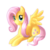 Size: 512x512 | Tagged: dead source, safe, artist:shine-the-drolf, fluttershy, pegasus, pony, g4, female, looking at you, lying down, mare, prone, simple background, smiling, smiling at you, solo, spread wings, transparent background, watermark, wings