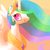 Size: 600x600 | Tagged: dead source, safe, artist:reuniclus, princess celestia, alicorn, pony, bust, crown, female, gradient background, jewelry, liar face, liarlestia, liarpony, looking away, looking back, mare, nose wrinkle, regalia, scrunchy face, solo, spread wings, wide eyes