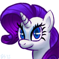 Size: 700x700 | Tagged: safe, artist:ponett, rarity, pony, unicorn, g4, female, looking at you, mare, portrait, simple background, solo, white background