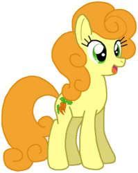 Size: 477x599 | Tagged: safe, artist:heartinarosebud, carrot top, golden harvest, earth pony, pony, g4, female, mare, open mouth, simple background, smiling, solo, white background