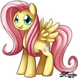 Size: 541x544 | Tagged: safe, artist:solar-slash, fluttershy, pegasus, pony, g4, cute, female, looking at you, mare, photoshop, shyabetes, simple background, solo, spread wings, transparent background, wings