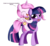 Size: 1300x1200 | Tagged: safe, artist:solar-slash, princess celestia, twilight sparkle, alicorn, pony, unicorn, g4, age difference, age swap, cewestia, cute, cutelestia, duo, duo female, eyes closed, female, filly, filly celestia, filly on mare, foal, mare, pink-mane celestia, ponies riding ponies, riding, role reversal, simple background, spread wings, transparent background, twiabetes, unicorn twilight, wings, younger