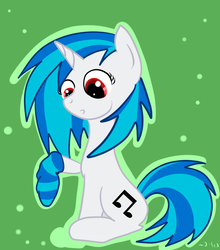 Size: 855x972 | Tagged: safe, artist:mioais, dj pon-3, vinyl scratch, pony, unicorn, g4, clothes, female, mare, red eyes, socks, solo, striped socks, wrong eye color