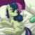 Size: 900x903 | Tagged: safe, artist:johnjoseco, bon bon, lyra heartstrings, sweetie drops, earth pony, pony, unicorn, g4, adobe imageready, bed, bedroom eyes, bon bon is not amused, bon butt, butt, female, frown, lesbian, looking back, mare, messy mane, morning ponies, offscreen character, on side, pillow, plot, ship:lyrabon, shipping, unamused