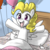 Size: 900x900 | Tagged: safe, artist:johnjoseco, surprise, pegasus, pony, g1, g4, adobe imageready, balloon, bed, female, g1 to g4, generation leap, mare, morning ponies, pillow, smiling, solo, spread wings, wings