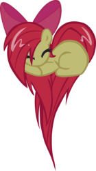 Size: 1934x3458 | Tagged: safe, artist:pyrestriker, apple bloom, earth pony, pony, g4, adobe imageready, apple bloom's bow, bow, female, filly, hair bow, heart pony, simple background, solo, transparent background