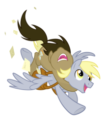 Size: 1200x1400 | Tagged: safe, artist:equestria-prevails, derpy hooves, doctor whooves, time turner, earth pony, pegasus, pony, g4, dopey hooves, duo, envelope, female, flying, frown, mailmare, mailpony, male, mare, open mouth, professor whooves, rule 63, saddle bag, ship:doctorderpy, ship:dopeytoress, shipping, simple background, smiling, stallion, straight, the doctoress, transparent background