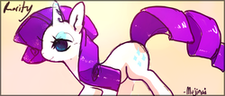 Size: 700x300 | Tagged: dead source, safe, artist:mujinai, rarity, pony, unicorn, g4, female, gradient background, mare, solo
