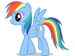 Size: 1276x948 | Tagged: source needed, safe, artist:kuren247, rainbow dash, pegasus, pony, g4, animated, female, gif, mare, shadow, simple background, smiling, solo, spread wings, transparent background, walk cycle, walking, wings