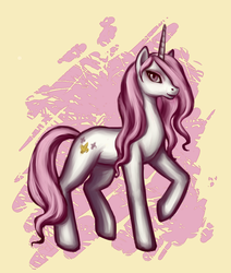 Size: 1093x1289 | Tagged: dead source, safe, artist:nyarmarr, fleur-de-lis, pony, unicorn, g4, abstract background, female, mare, palindrome get, solo