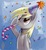 Size: 595x649 | Tagged: safe, artist:whitediamonds, derpy hooves, pegasus, pony, g4, :t, confetti, cute, derpabetes, female, hat, mare, party hat, party horn, picasa, salute, solo