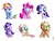 Size: 1200x900 | Tagged: safe, artist:whitediamonds, applejack, fluttershy, pinkie pie, rainbow dash, rarity, twilight sparkle, earth pony, pegasus, pony, unicorn, g4, chibi, cute, cute six, dashabetes, diapinkes, female, jackabetes, mane six, mare, photoshop, raribetes, shyabetes, simple background, tongue out, twiabetes, unicorn twilight, white background