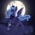 Size: 1000x1000 | Tagged: safe, artist:lovelyartdump, princess luna, alicorn, pony, g4, cloud, female, flying, mare, moon, photoshop elements, solo