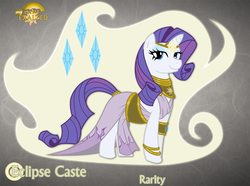 Size: 1280x952 | Tagged: safe, artist:rhanite, rarity, pony, unicorn, g4, abstract background, anima banner, clothes, crossover, dress, exalted, female, gray background, mare, photoshop, simple background, solar exalted, solo
