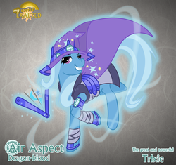Size: 1280x1204 | Tagged: safe, artist:rhanite, trixie, pony, unicorn, g4, abstract background, crossover, exalted, fan, female, gray background, magic, mare, photoshop, sidereal exalted, simple background, solo, telekinesis, terrestrial exalted