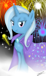 Size: 1200x1971 | Tagged: dead source, safe, artist:ivan-chan, trixie, pony, unicorn, g4, female, fireworks, mare, solo