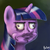 Size: 800x800 | Tagged: safe, artist:br0ny, twilight sparkle, pony, unicorn, g4, bloodshot eyes, female, me gusta, reaction image, solo, unicorn twilight