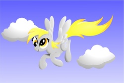 Size: 1556x1045 | Tagged: dead source, safe, artist:xeroseis, derpy hooves, pegasus, pony, g4, cloud, cloudy, female, flying, mare, solo