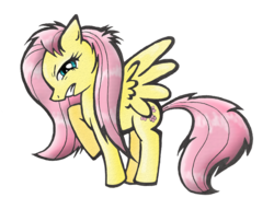 Size: 650x524 | Tagged: dead source, safe, artist:kittenshy, fluttershy, pegasus, pony, g4, adobe imageready, angry, female, flutterbitch, mare, simple background, solo, transparent background