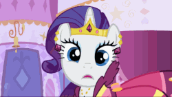 Size: 480x270 | Tagged: safe, screencap, rarity, pony, unicorn, g4, season 1, suited for success, animated, clothes, dress, eye twitch, female, gala dress, gif, mare, reaction image, solo, twitch