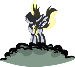 Size: 10000x8867 | Tagged: dead source, safe, artist:sooyou, derpy hooves, pegasus, pony, g4, the last roundup, absurd resolution, cloud, epic derpy, eyes closed, female, hooves, inkscape, mare, on a cloud, open mouth, simple background, solo, spread wings, transparent background, vector, wings