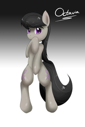 Size: 1514x2250 | Tagged: dead source, safe, artist:grumblepluck, octavia melody, earth pony, pony, g4, blushing, covering, female, gradient background, mare, solo
