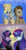 Size: 800x1560 | Tagged: safe, artist:saturnspace, derpy hooves, doctor whooves, rarity, time turner, twilight sparkle, earth pony, pegasus, pony, unicorn, g4, beatnik rarity, beret, clothes, female, hat, male, mare, photoshop, ship:doctorderpy, shipping, stallion, straight