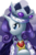 Size: 600x900 | Tagged: safe, artist:saturnspace, princess platinum, rarity, pony, unicorn, g4, abstract background, bust, clothes, costume, female, fire ruby, mare, photoshop, portrait, solo