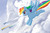 Size: 1500x1000 | Tagged: safe, artist:johnjoseco, misty fly, rainbow dash, soarin', spitfire, pegasus, pony, g4, cloud, female, flying, mare, photoshop, wonderbolts